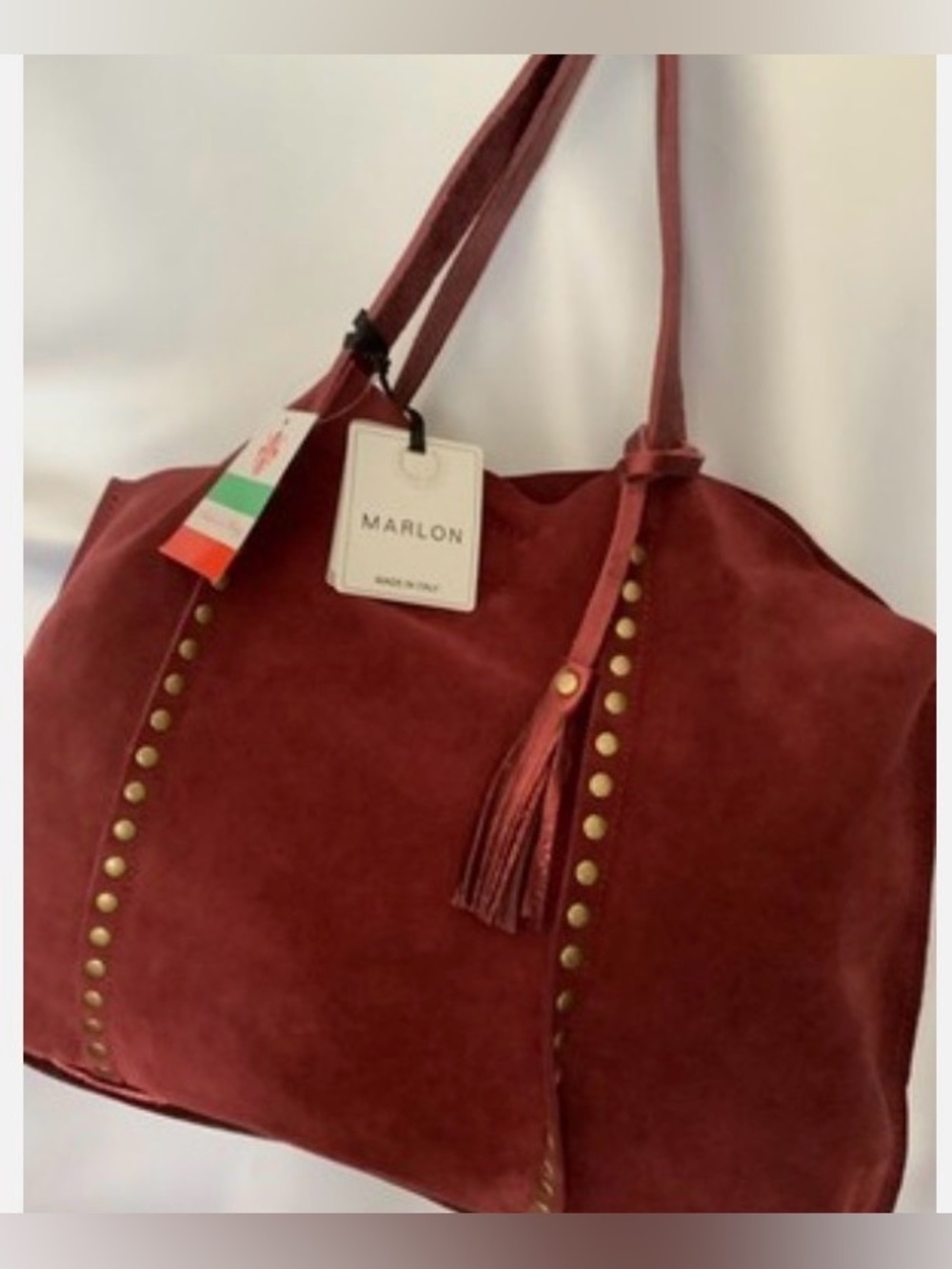 Marlon Burgundy Suede Tote Deep Burgundy NWT😍 - Picture 7 of 7